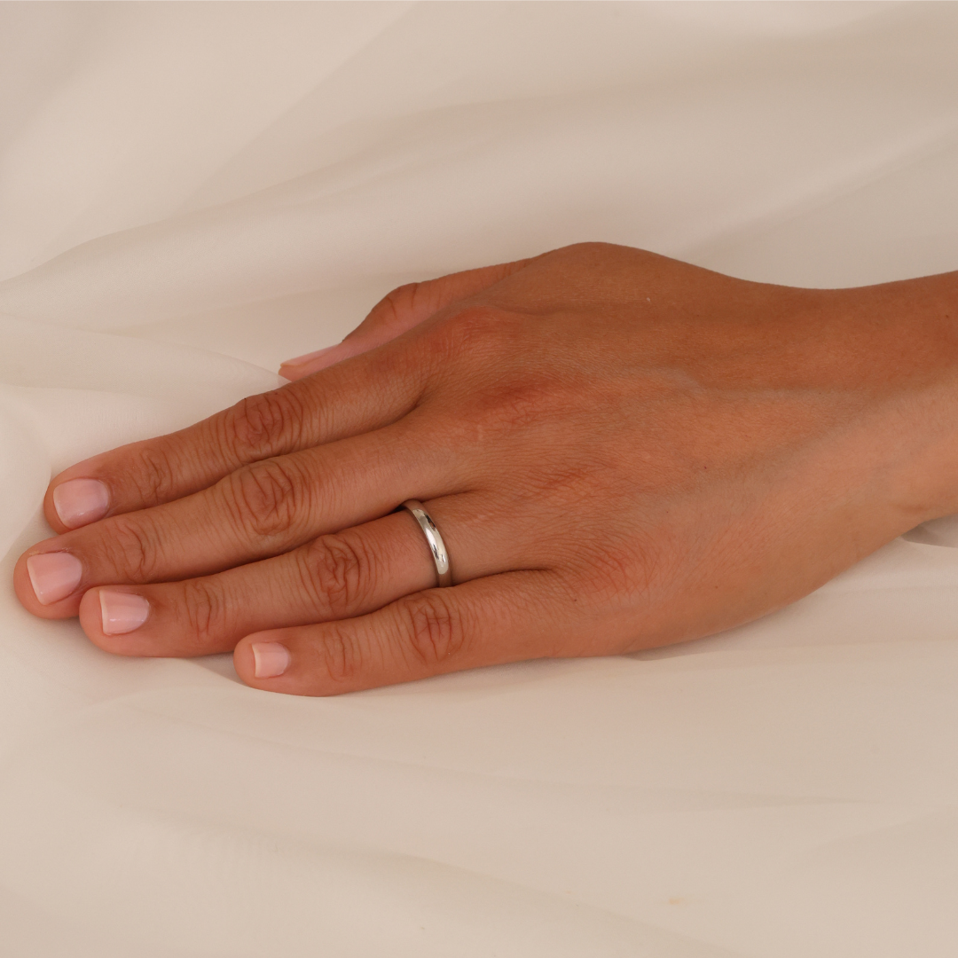 Platinum D-Shaped Ladies Wedding Ring - Appleby Jewellers Dublin