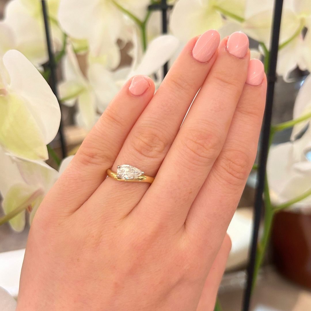 1ct East-West Pear Solitaire Ring - Appleby Jewellers Dublin