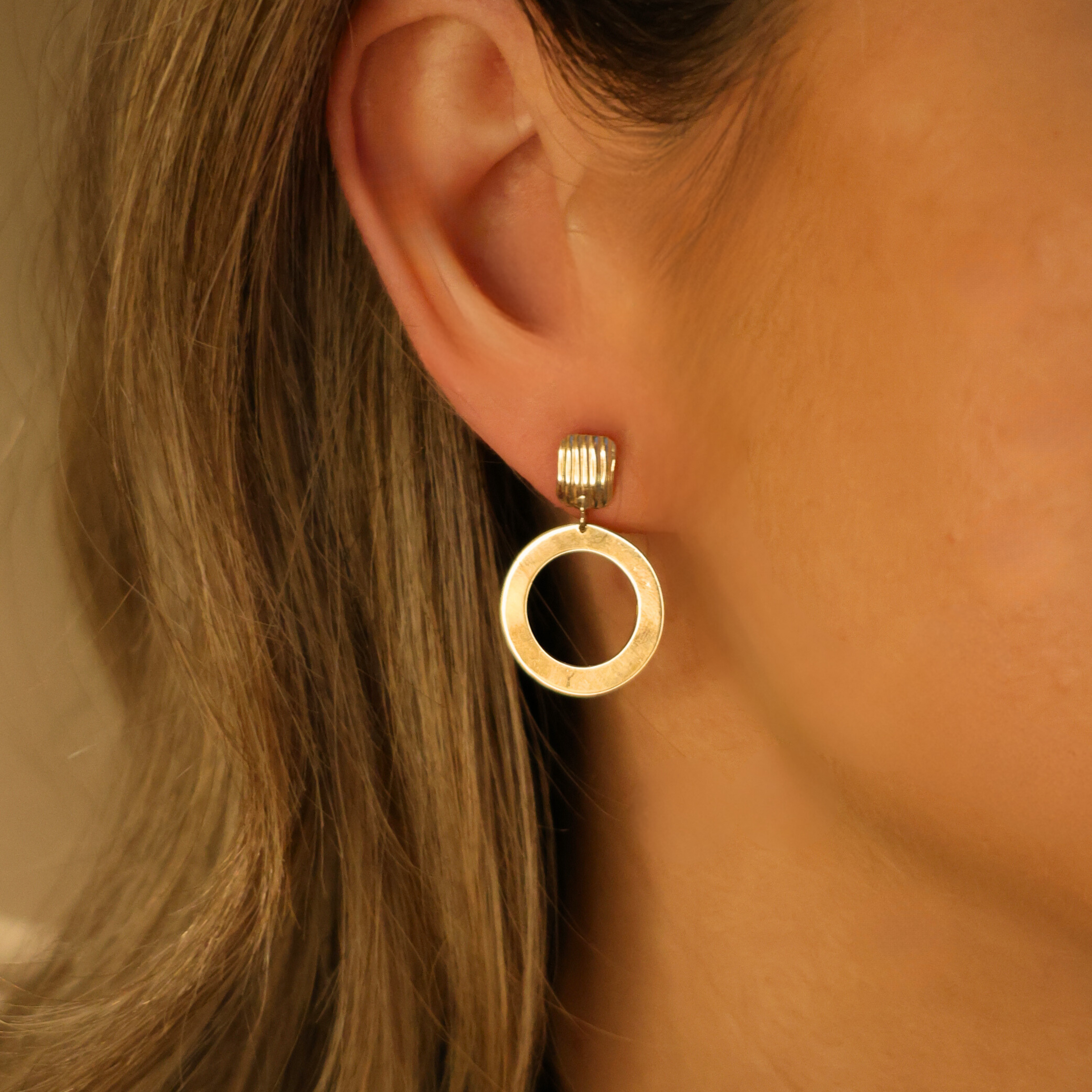 Gold Circle Drop Earrings - Appleby Jewellers Dublin