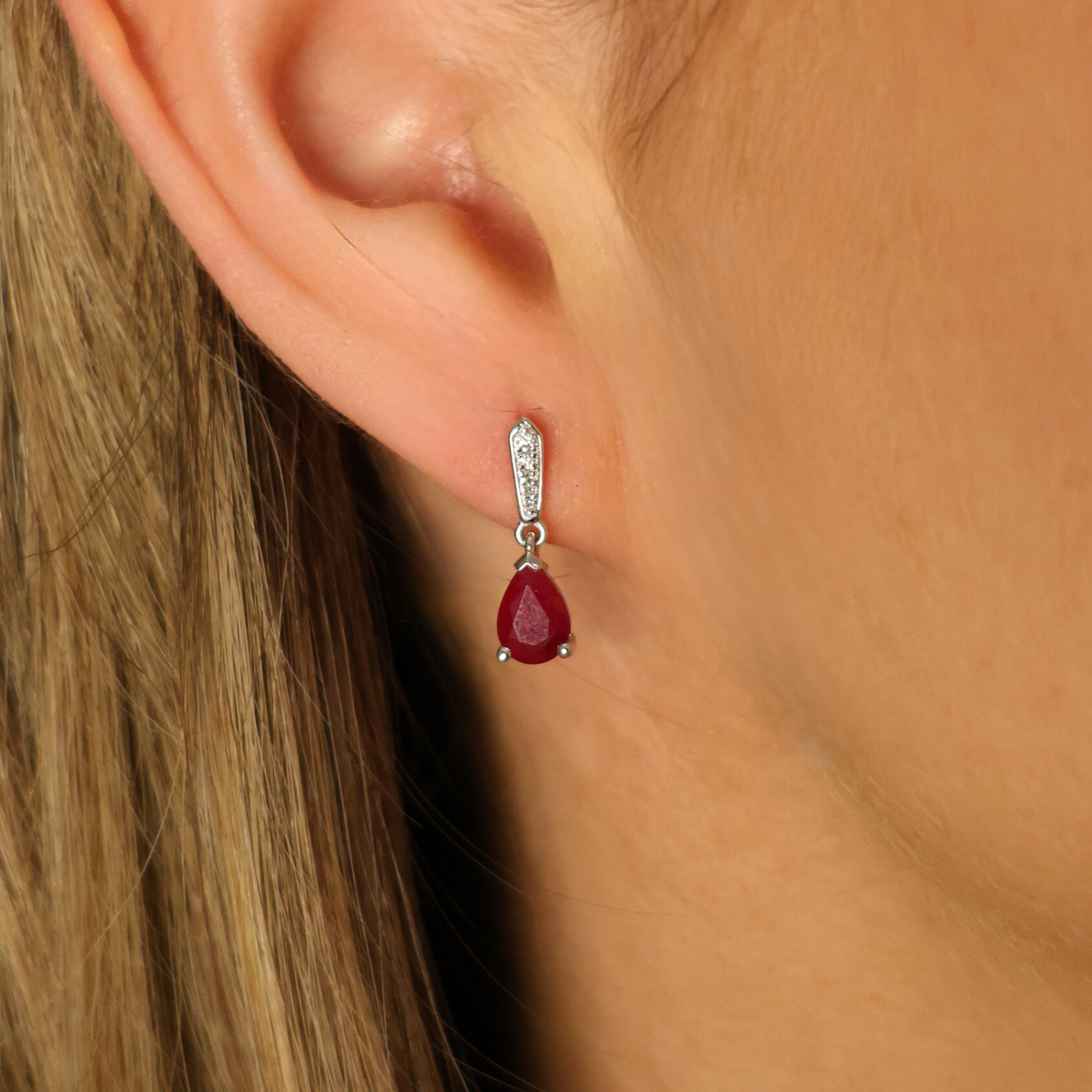 Ruby and Diamond Drop Earrings - Appleby Jewellers Dublin