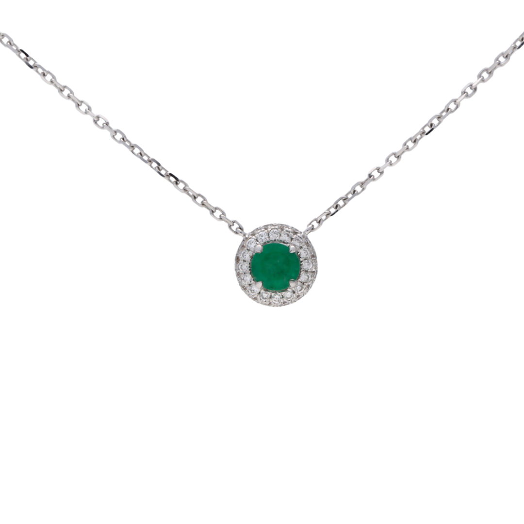 Emerald Halo Pendant - Appleby Jewellers Dublin