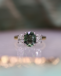 Sri Lankan Green Sapphire & Diamond Ascot Trilogy - Appleby Jewellers Dublin