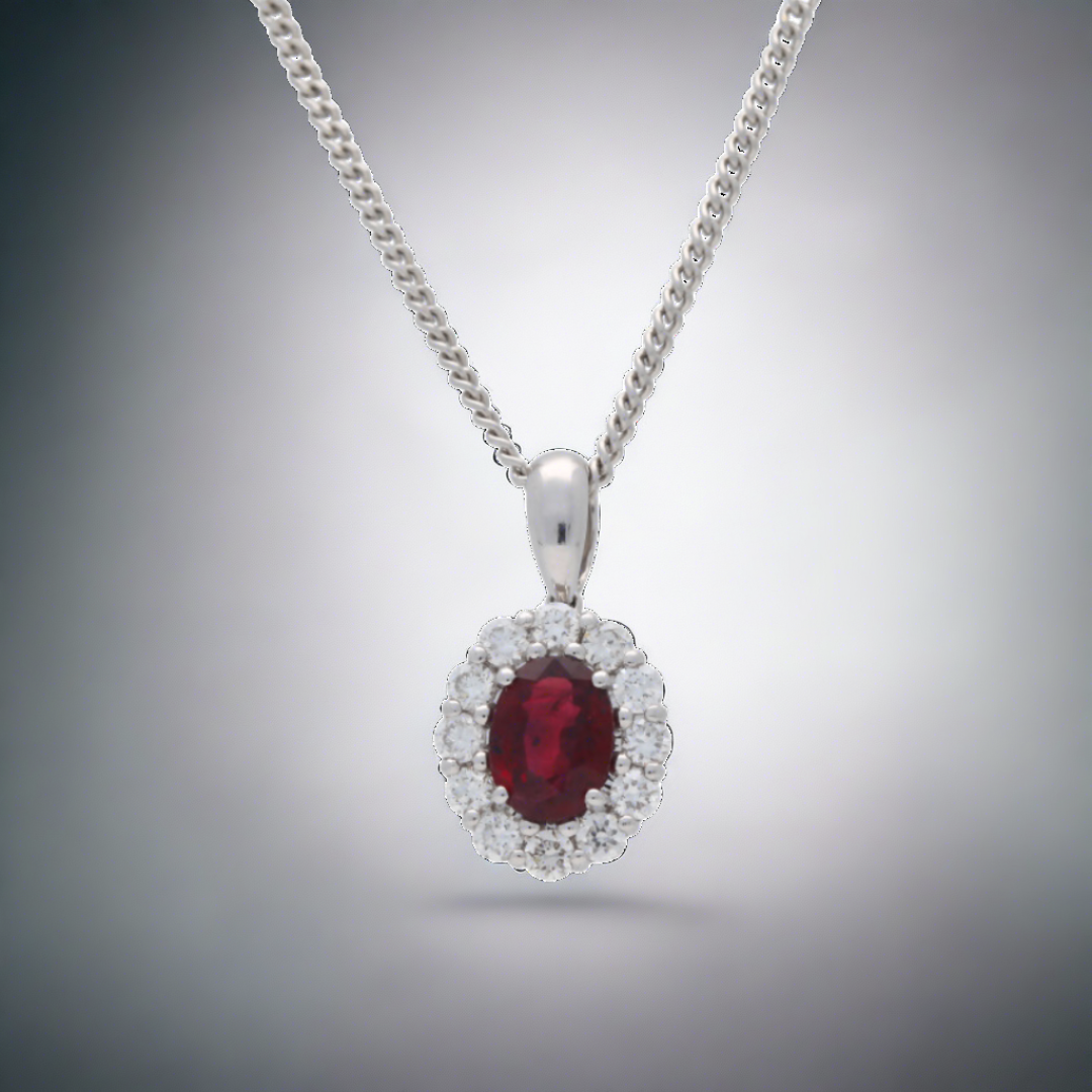 Classic Ruby and Diamond Pendant