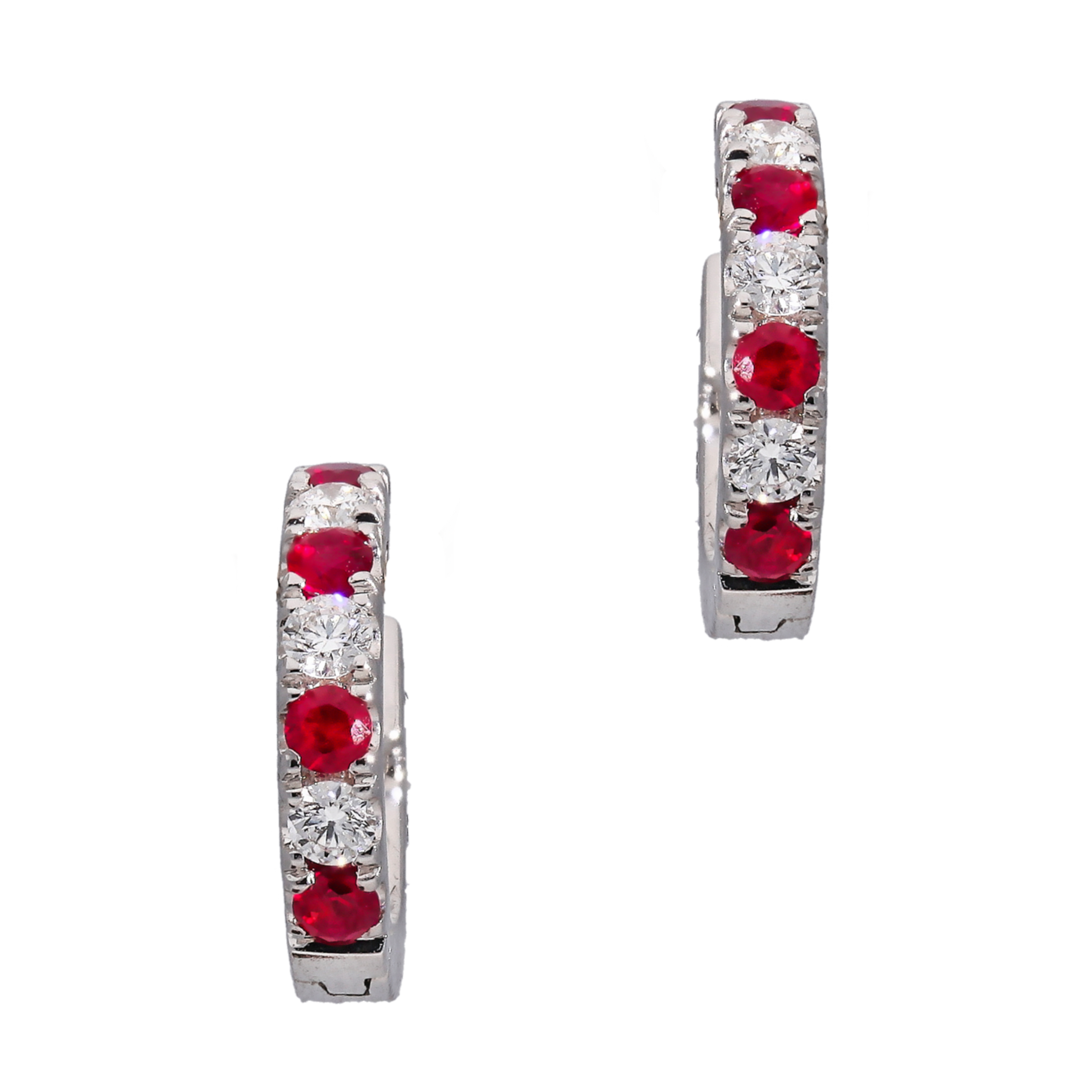 Ruby and Diamond Hoops - Appleby Jewellers Dublin
