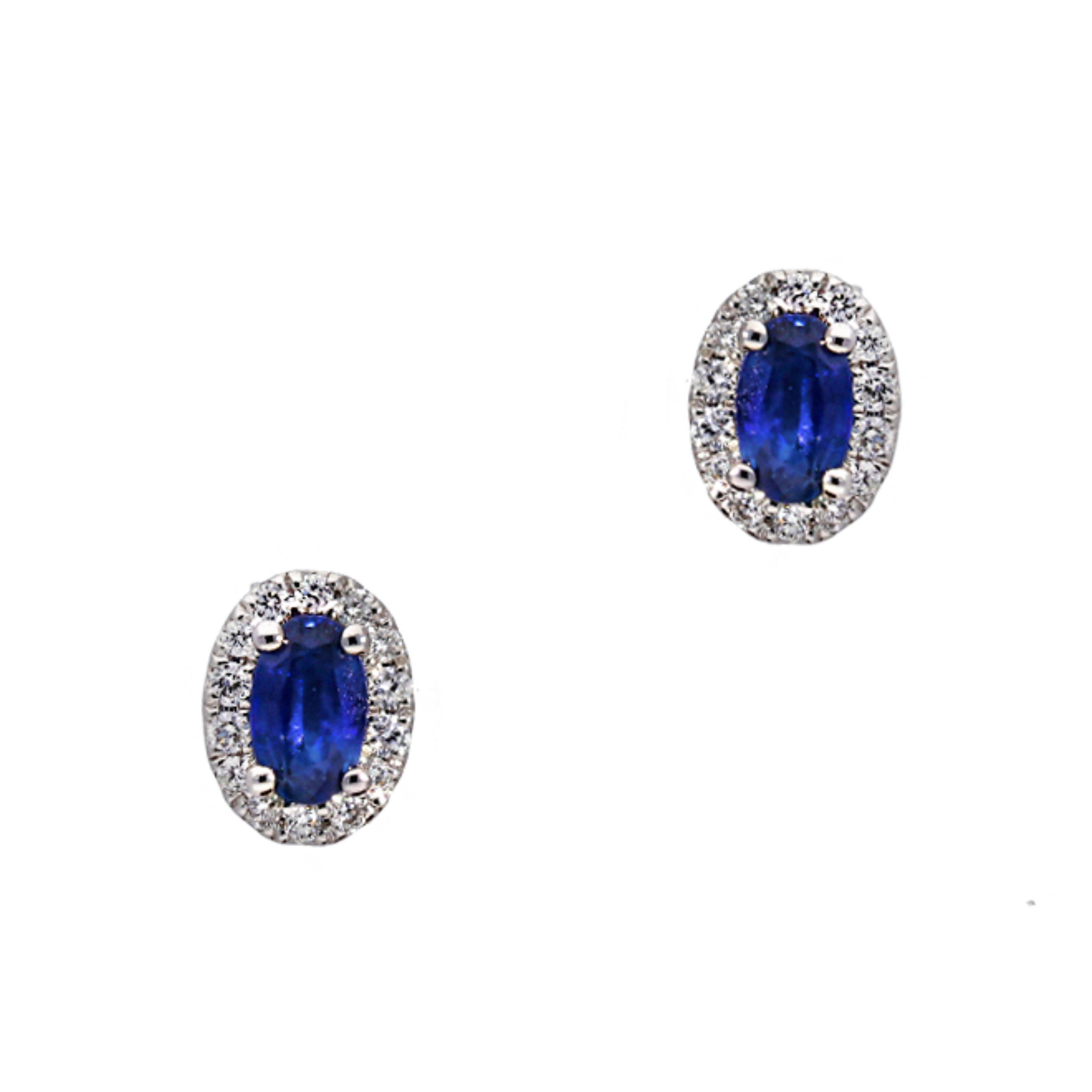 Oval Blue Sapphire With Diamond Halo - Appleby Jewellers Dublin