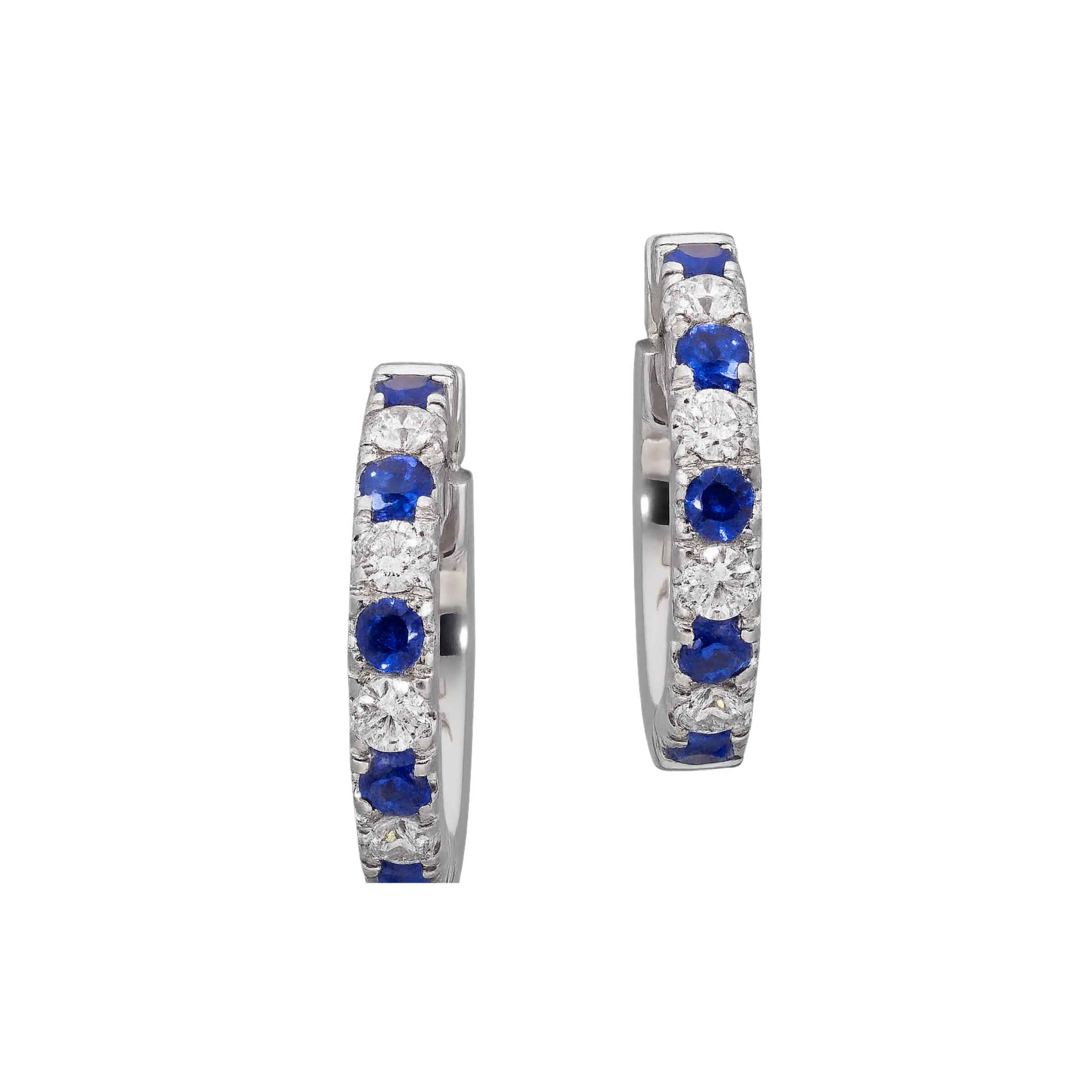 Blue Sapphire and Diamond Hoops - Appleby Jewellers Dublin