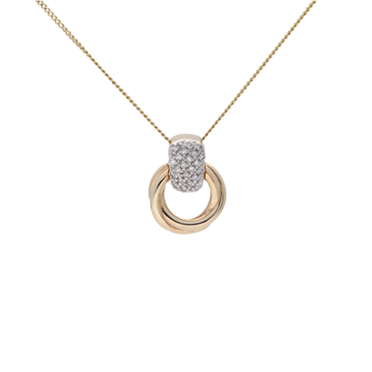 Gold Circle & Diamond Pendant