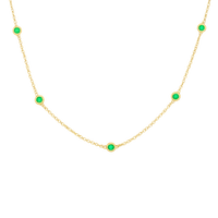 Emerald Bezel Disc Necklace in 14ct Gold - Appleby Jewellers Dublin
