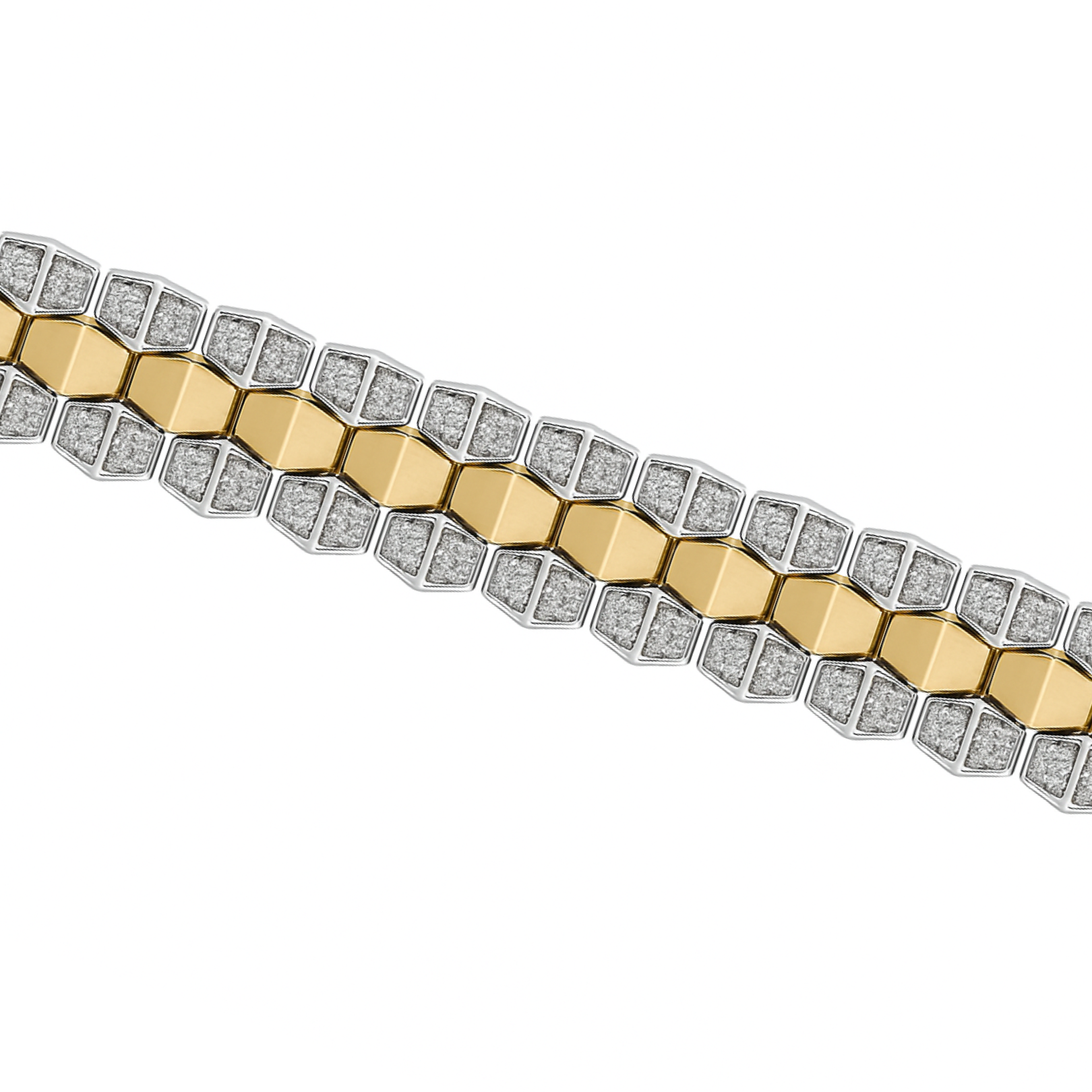 18ct Yellow and White Gold Diamond Bracelet