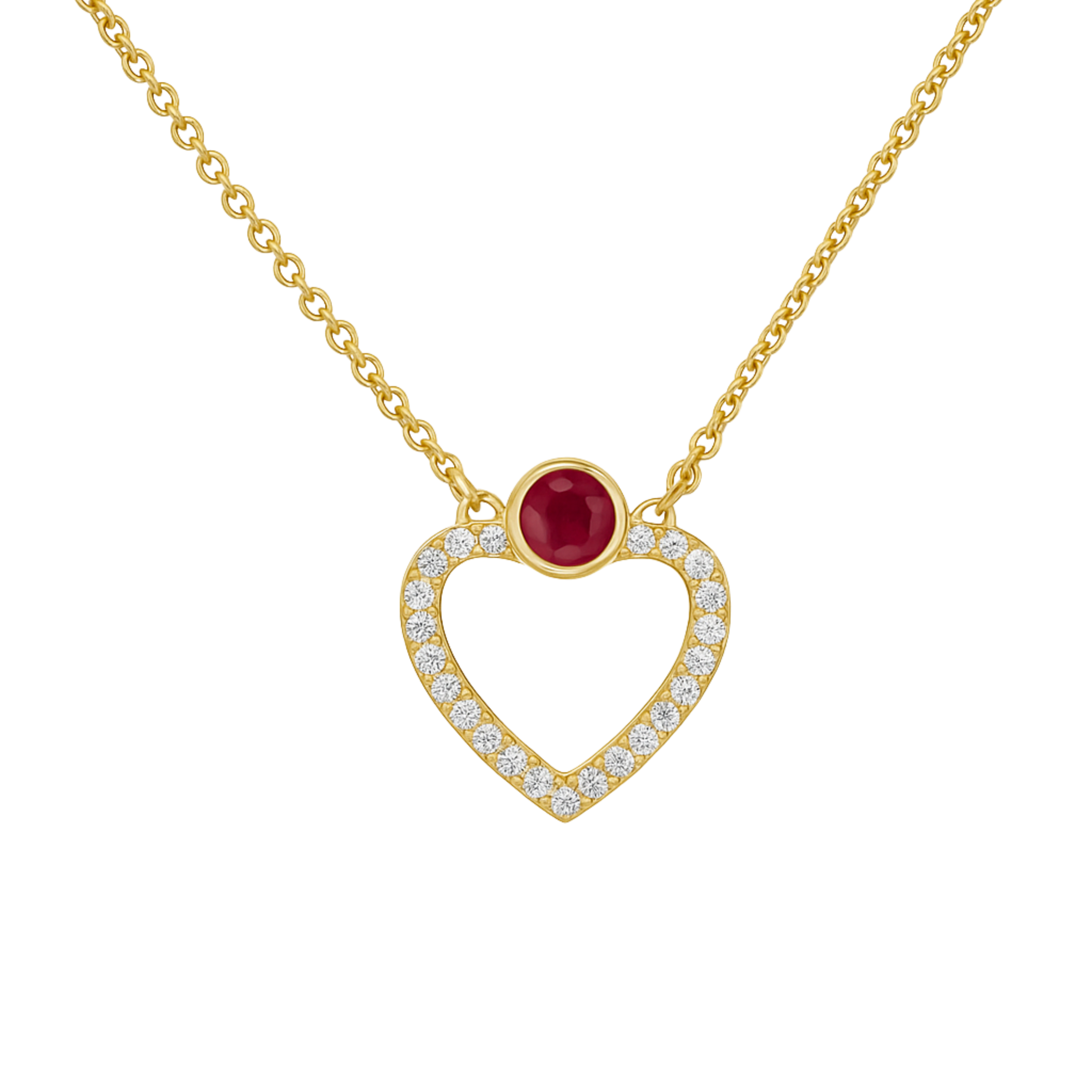 Ruby Heart Diamond Necklace