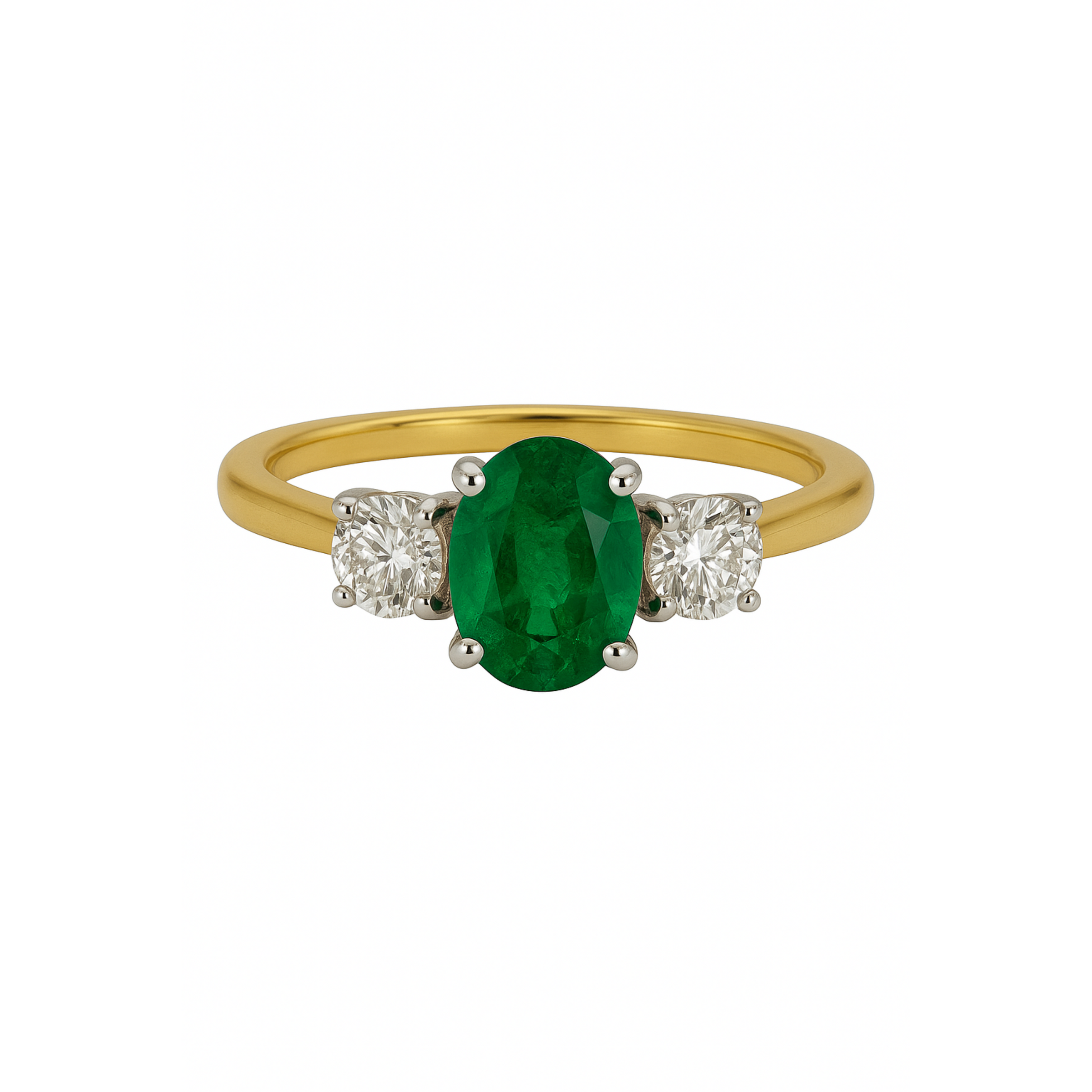 Tulip Emerald and Diamond Ring