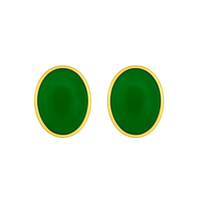 14ct Gold Jade Stud Earrings