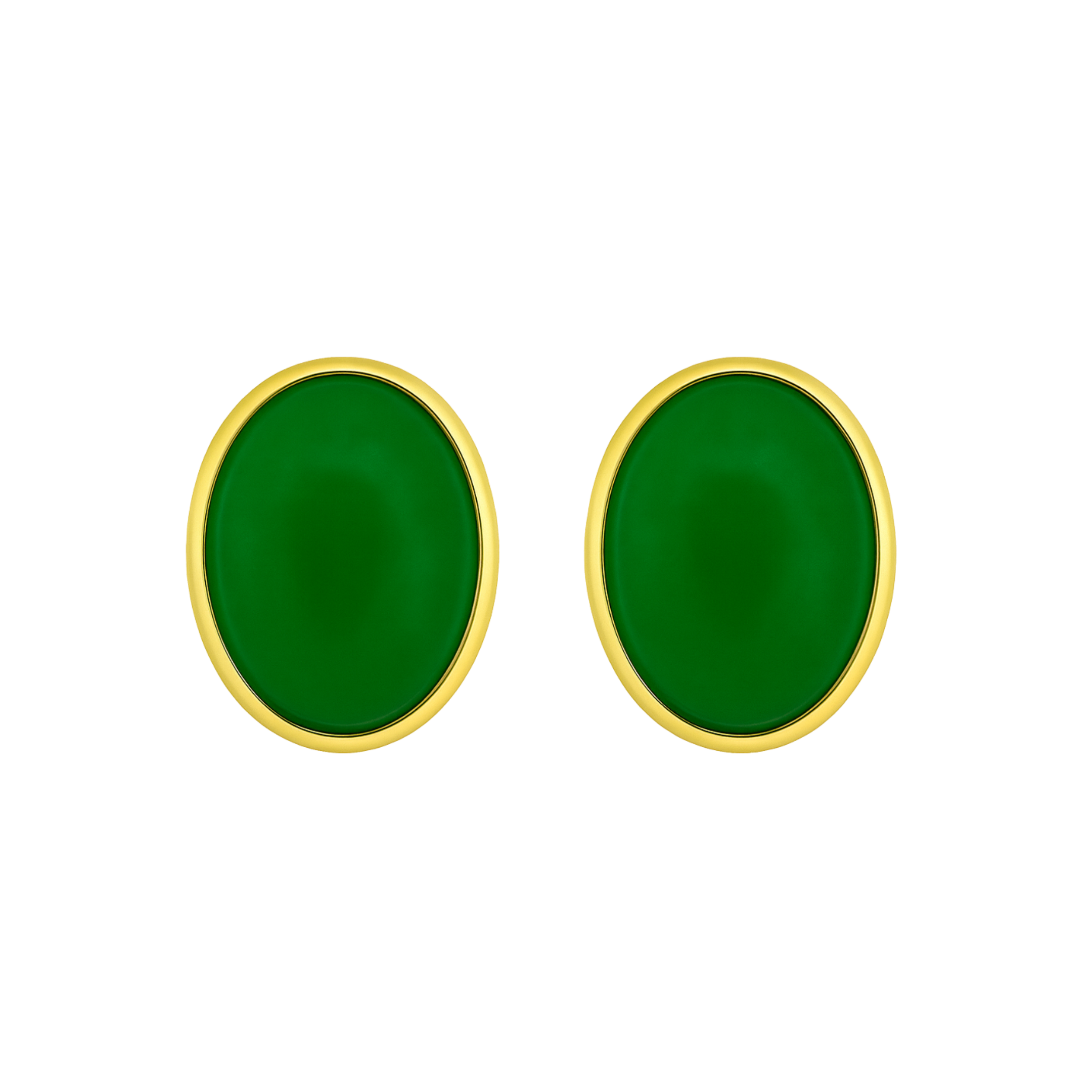 14ct Gold Jade Stud Earrings