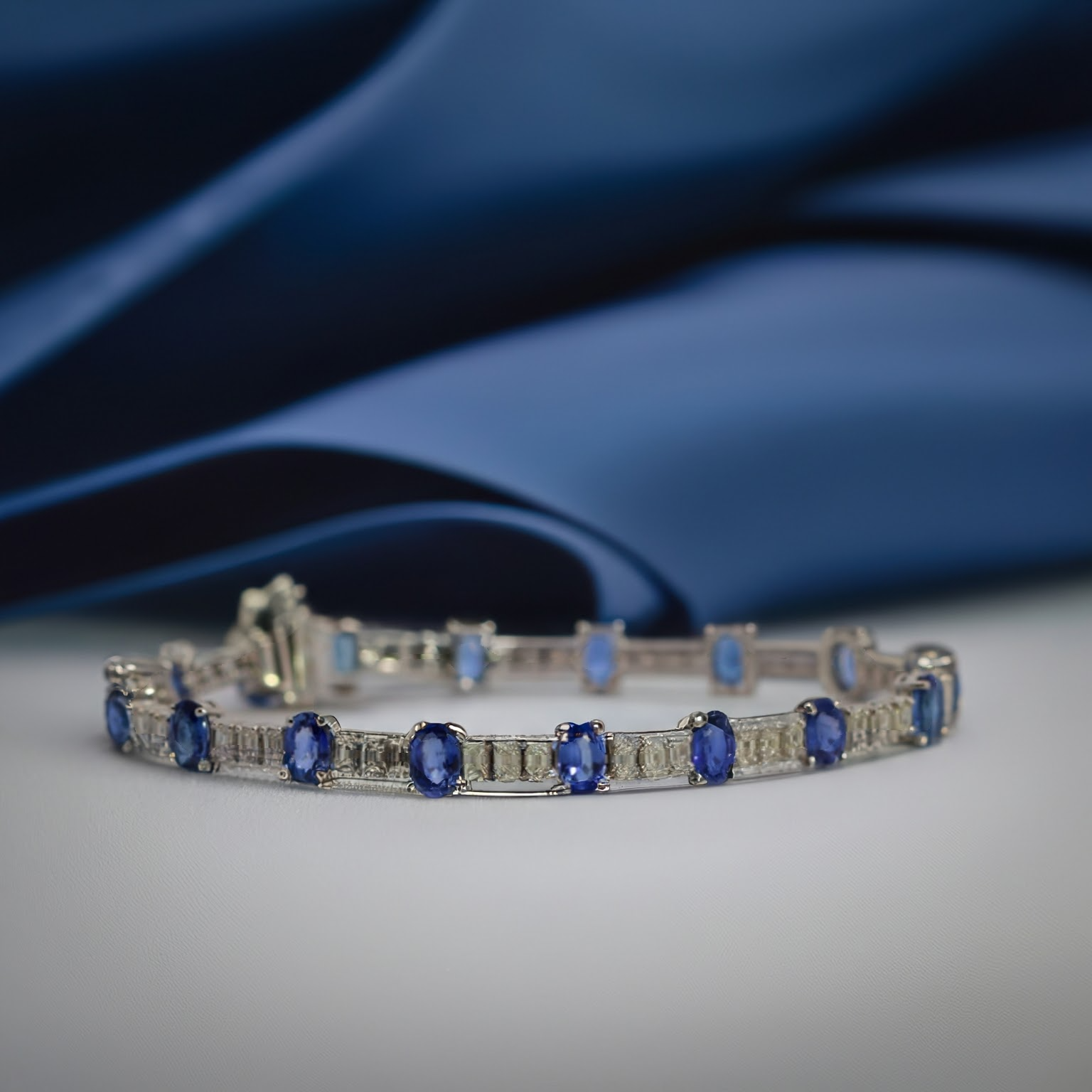 Blue Sapphire and Diamond Bracelet - Appleby Jewellers Dublin