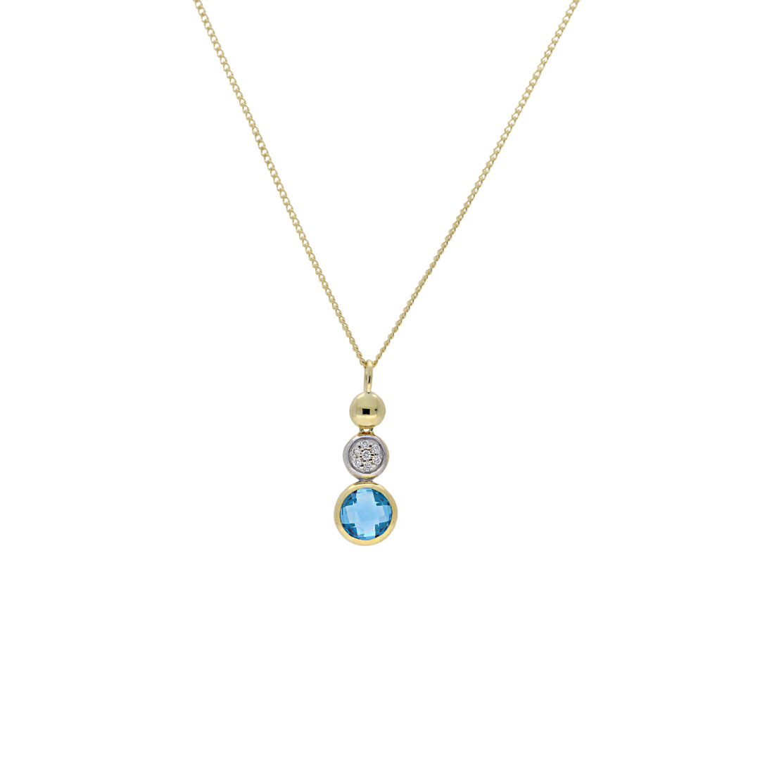 Blue Topaz Trio Pendant - Appleby Jewellers Dublin