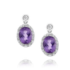 18ct White Gold Amethyst and Diamond Earrings