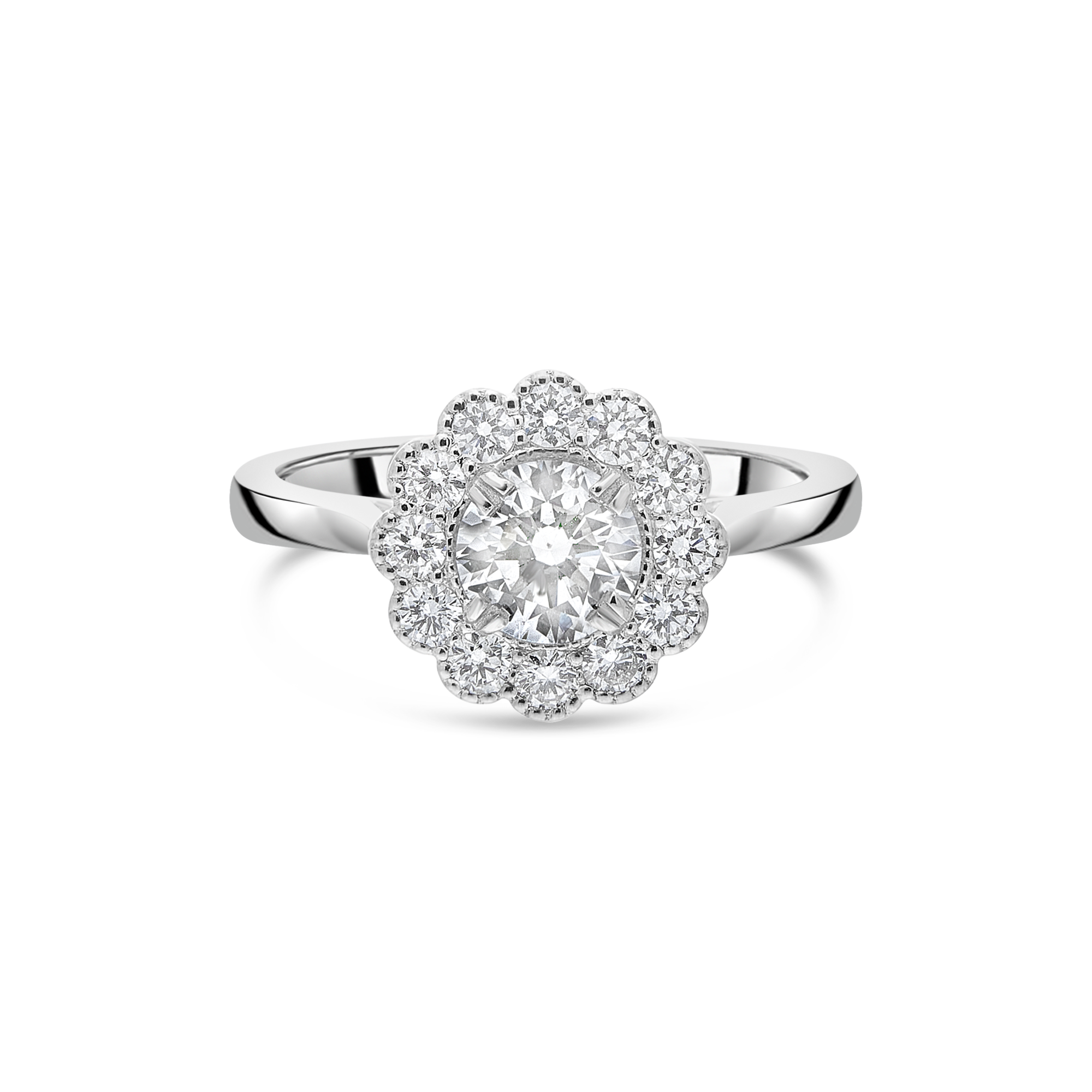 The Kate Flower Engagement Ring (Round Diamond) - Appleby Jewellers Dublin