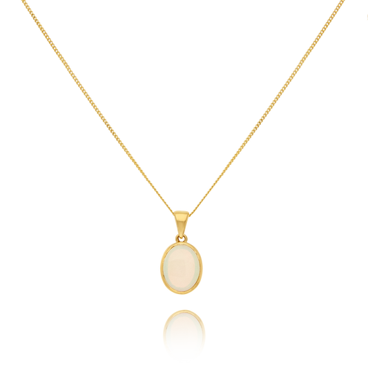 9ct Gold Bezel Set Opal Pendant