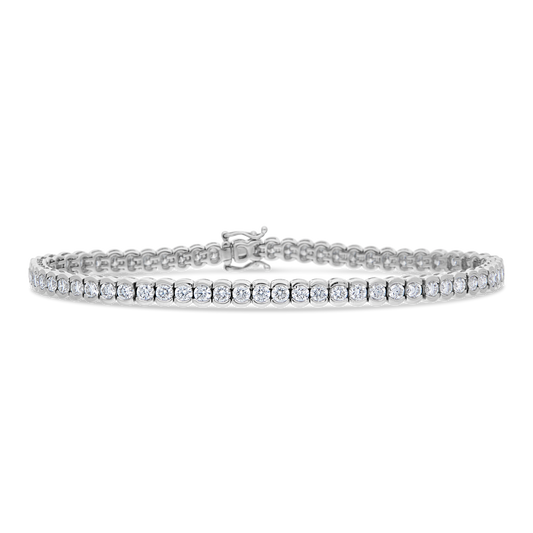 18ct White Gold Semi-Bezel Set Diamond Bracelet