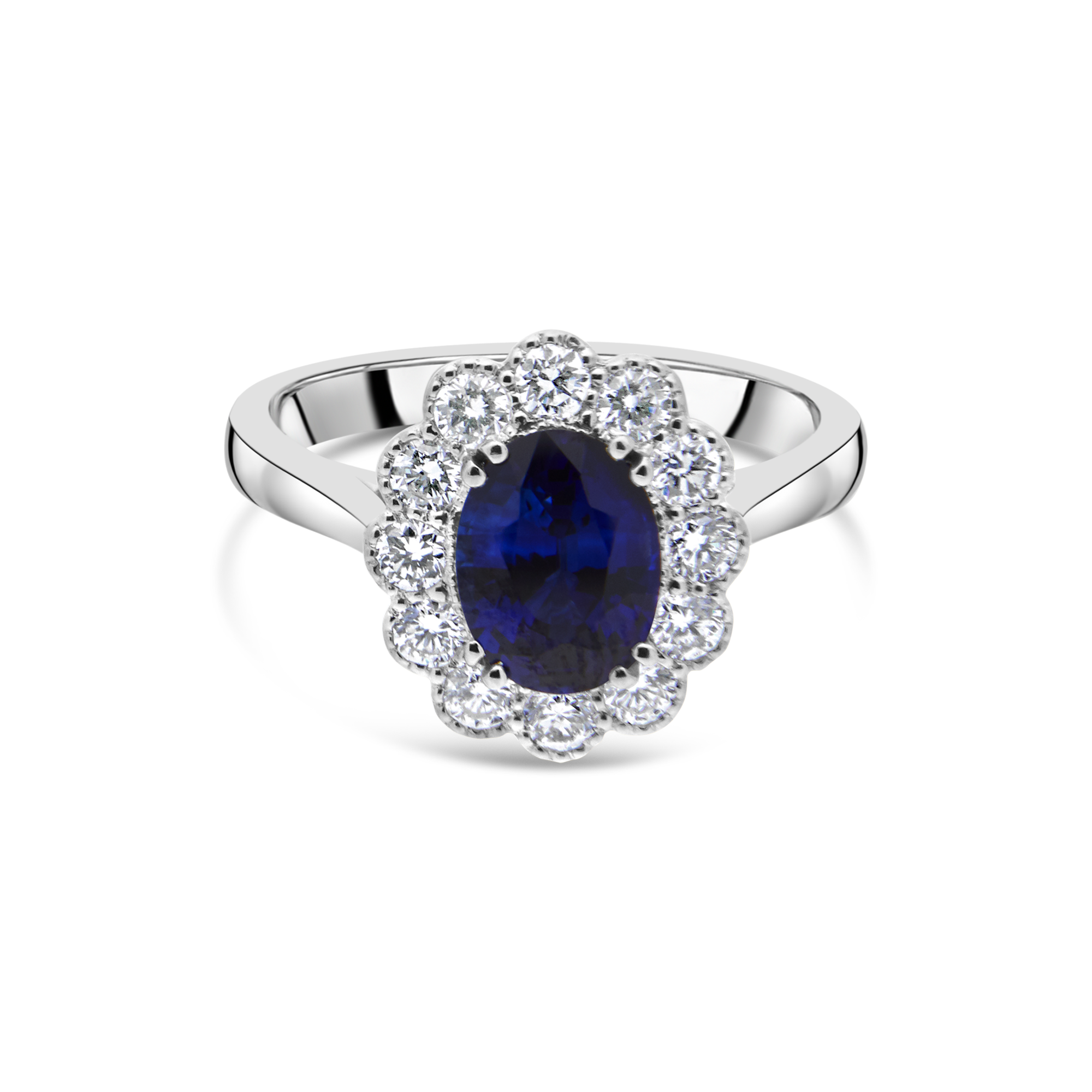 The "Kate Flower" Sapphire and Diamond, Platinum - Appleby Jewellers Dublin