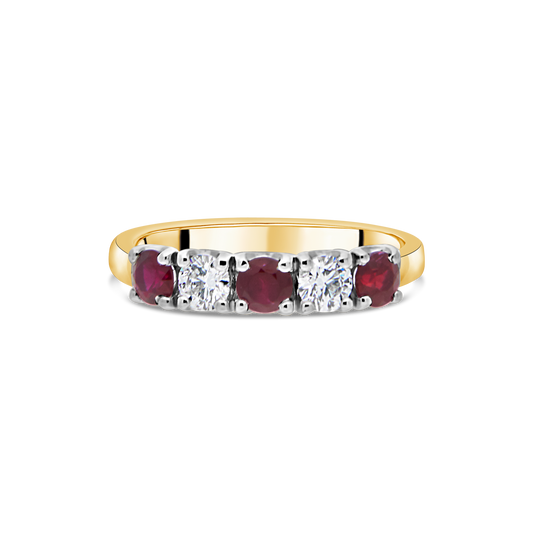 The "Arc" Ruby and Diamond, Yellow Gold