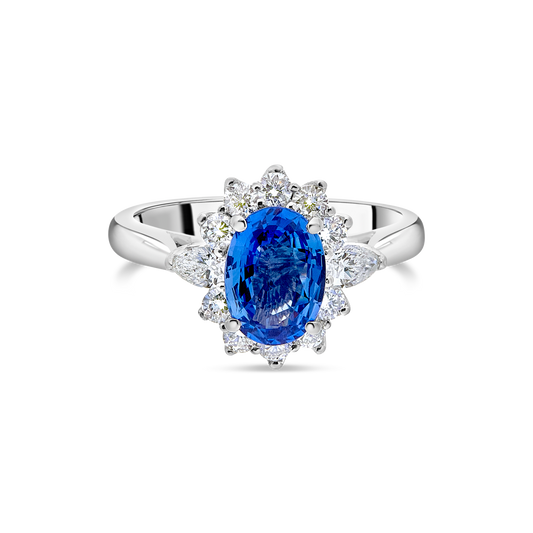 Kate Petal - Sapphire and Diamond Ring, Platinum