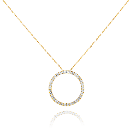 9ct Yellow Gold Diamond Circle Pendant