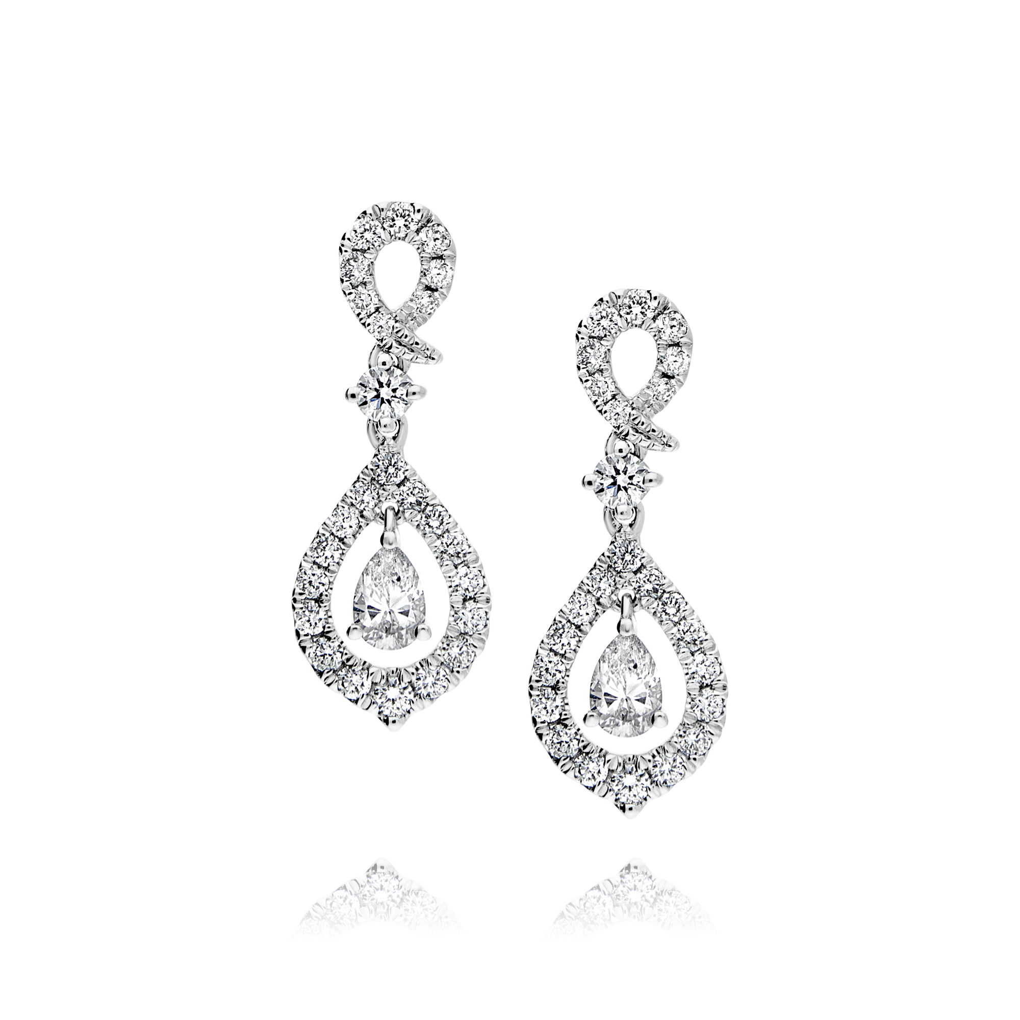 Diamond Droplet Hanging Earrings - Appleby Jewellers Dublin