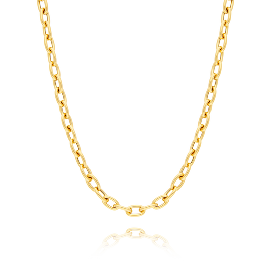 Yellow Gold Mini Oval Link Chain