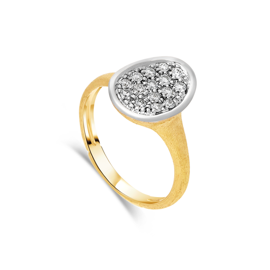 Marco Bicego Lunaria Collection 18ct Yellow Gold and Diamond Small North South Ring