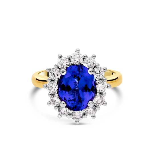 The "Kate" Tanzanite and Diamond Cluster Ring