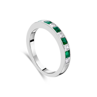 Platinum Emerald and Diamond Channel Eternity Ring - Appleby Jewellers Dublin