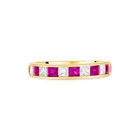 Ruby and Diamond Channel Eternity Ring (18ct Gold)