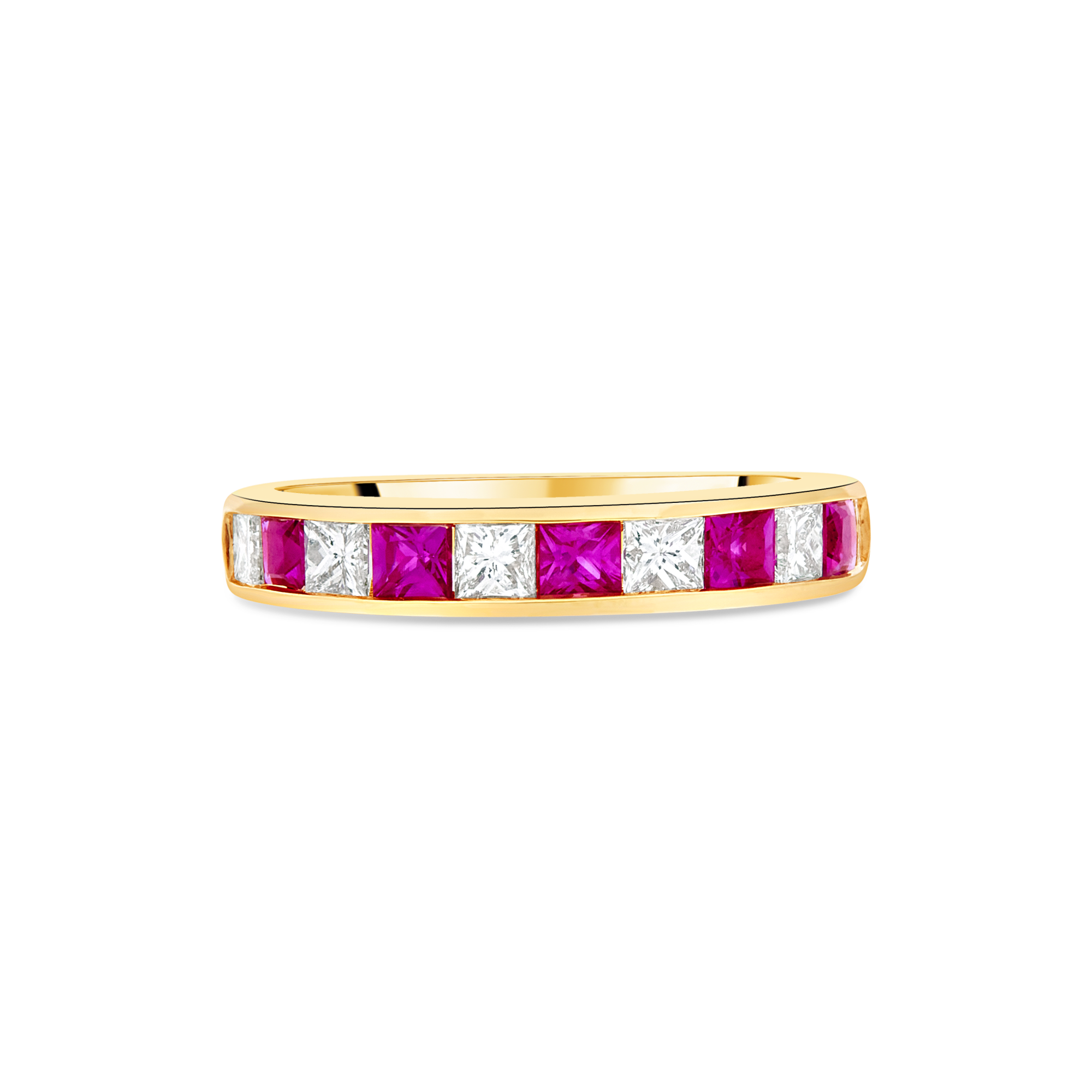 Ruby and Diamond Channel Eternity Ring (18ct Gold)