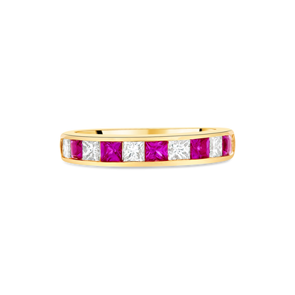 Ruby and Diamond Channel Eternity Ring