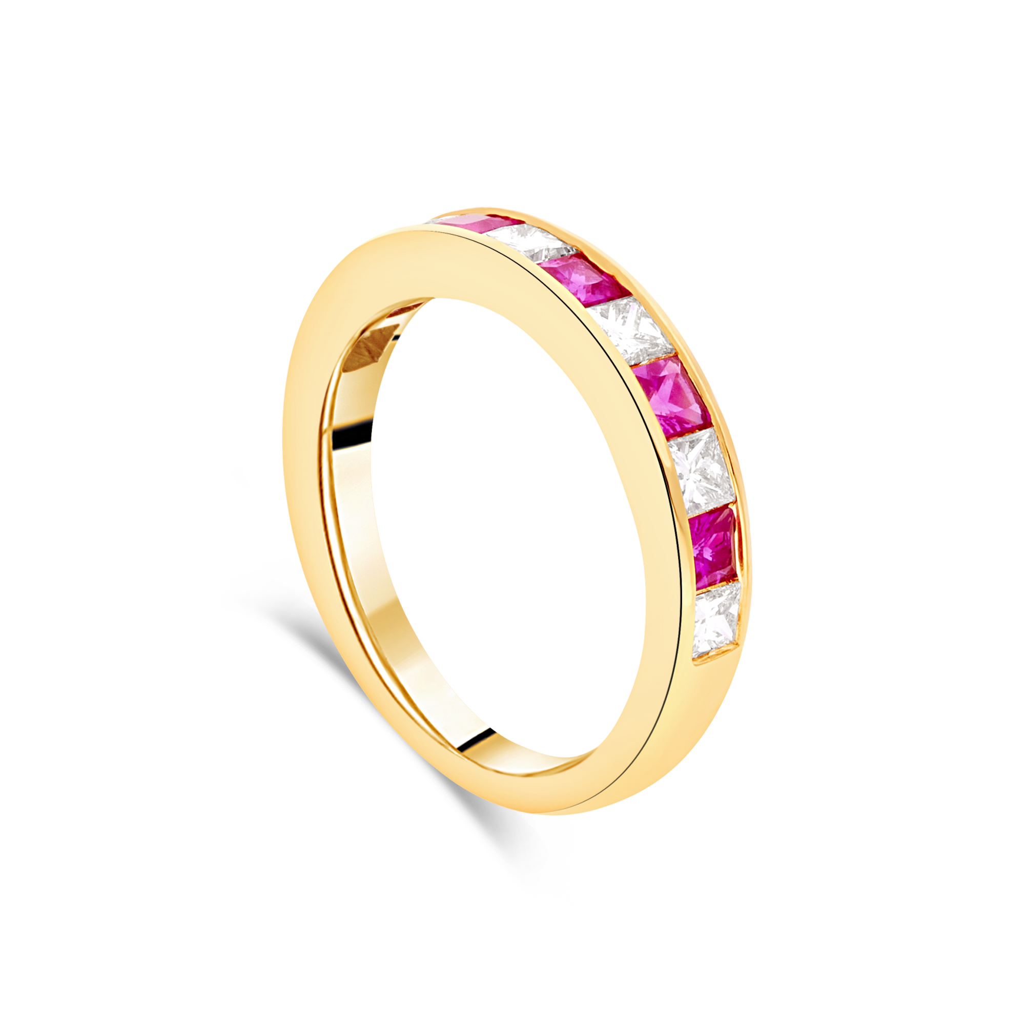 Ruby and Diamond Channel Eternity Ring (18ct Gold)