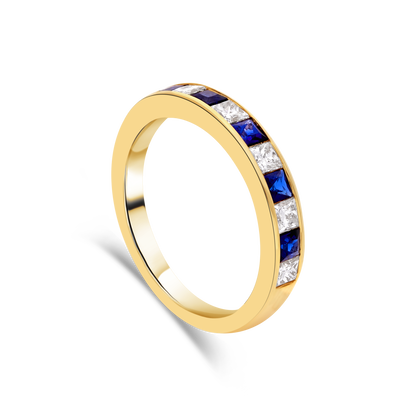 18ct Sapphire and Diamond Channel Eternity Ring