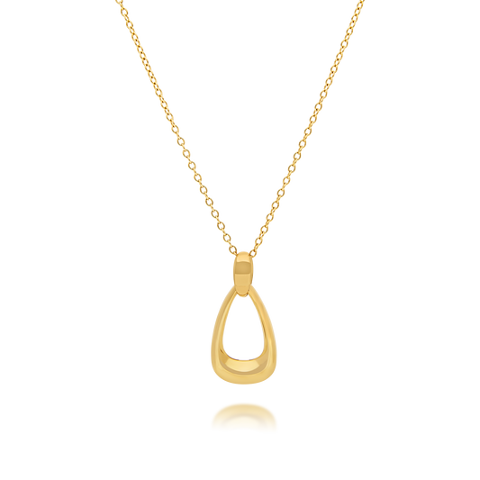 18ct Open Oval Pendant and Chain
