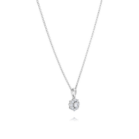 18ct White Gold Diamond Cluster Pendant and Chain - Appleby Jewellers Dublin
