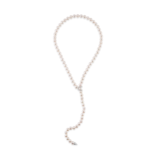 Pearl and Diamond Tassel Necklace