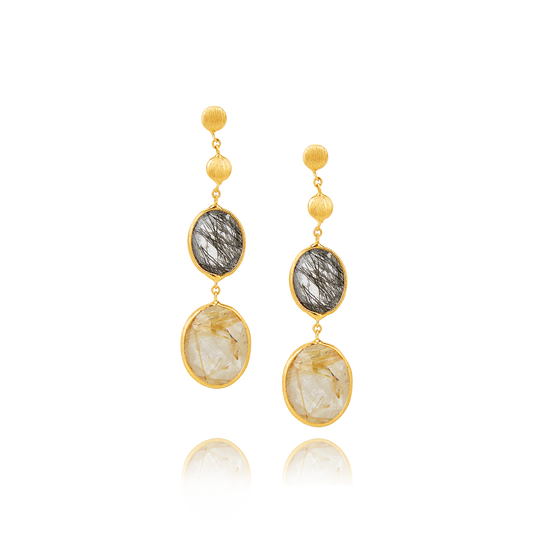 14ct Gold Quartz Drop Earrings