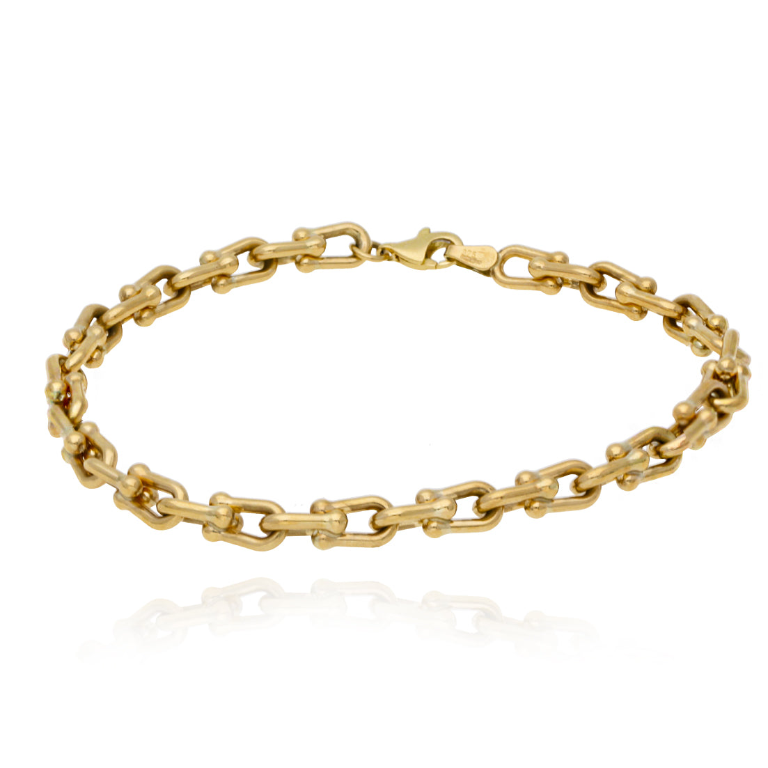 Yellow Gold Horseshoe Link Bracelet