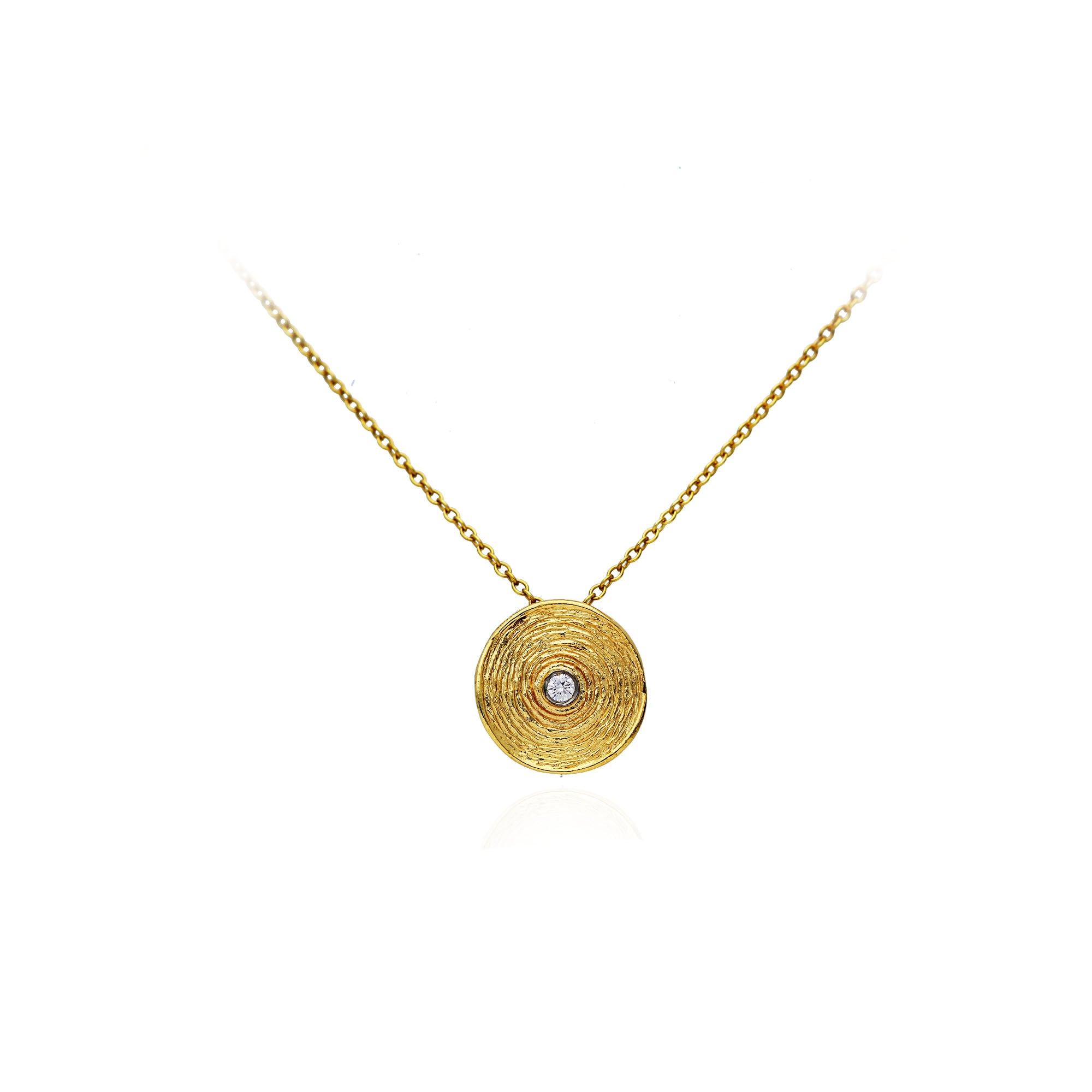 Gold shop round pendant