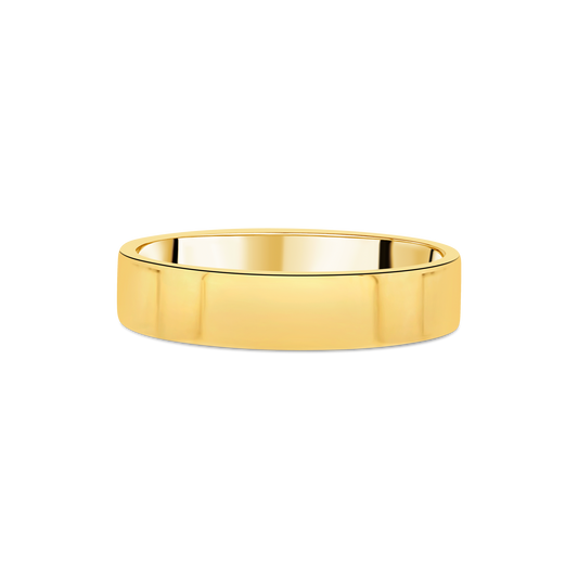 Yellow Gold 5mm Contemporary Comfort Fit Gents Wedding Band