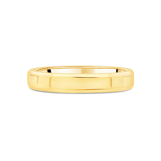 Yellow Gold 4mm Contemporary Comfort Fit Gents Wedding Band