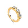 Two Tone Wave Ripple Diamond Ring