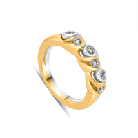 Two Tone Wave Ripple Diamond Ring