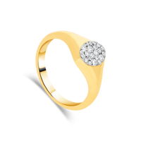 Pavé Diamond Cluster Signet Ring
