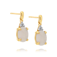 Opal and Diamond Drop Earrings