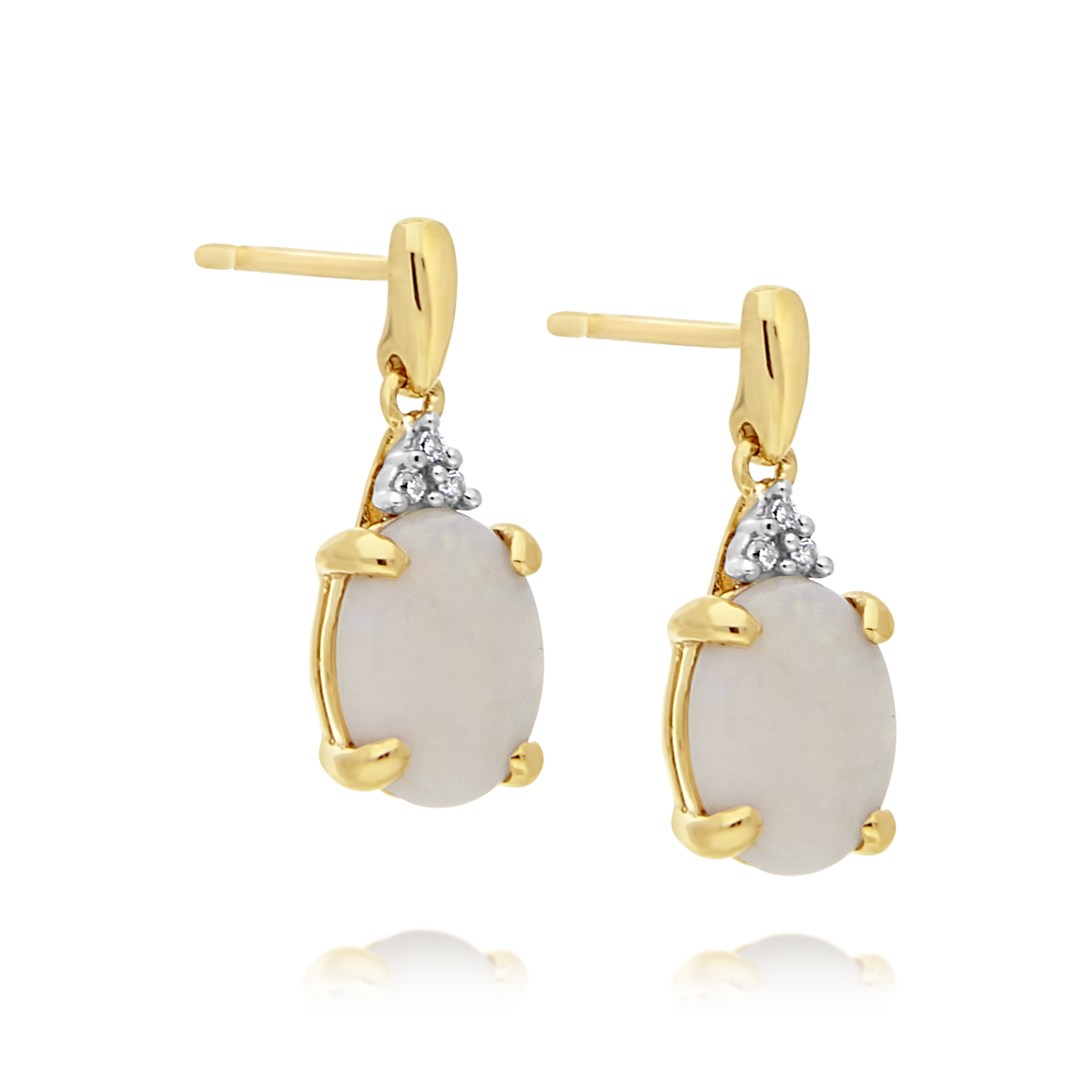 Opal and Diamond Drop Earrings